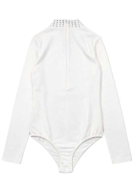 White cotton bodysuit for girls Manila Grace | M2885W25/SUBIANCO