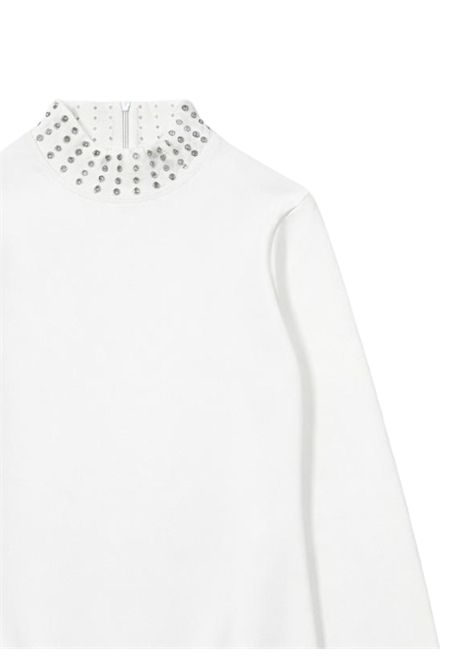 White cotton bodysuit for girls Manila Grace | M2885W25/SUBIANCO