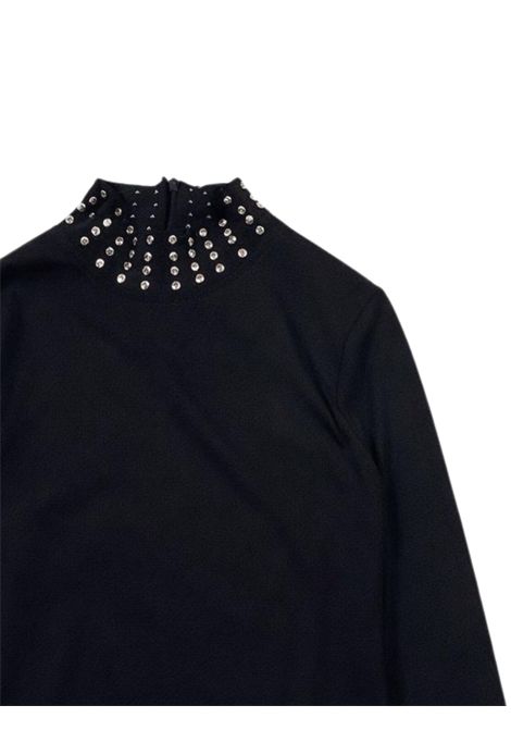 Black cotton bodysuit for girls Manila Grace | M2885W25/SUNERO