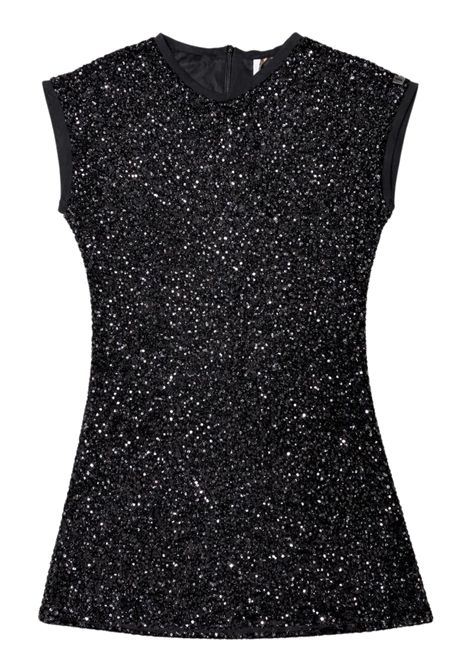 Abito bambina nero con paillettes Manila Grace | M2905W25/SUNERO