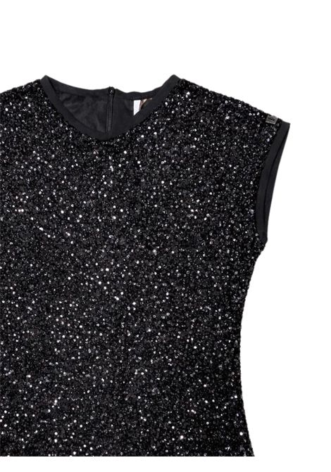 Abito bambina nero con paillettes Manila Grace | M2905W25/SUNERO