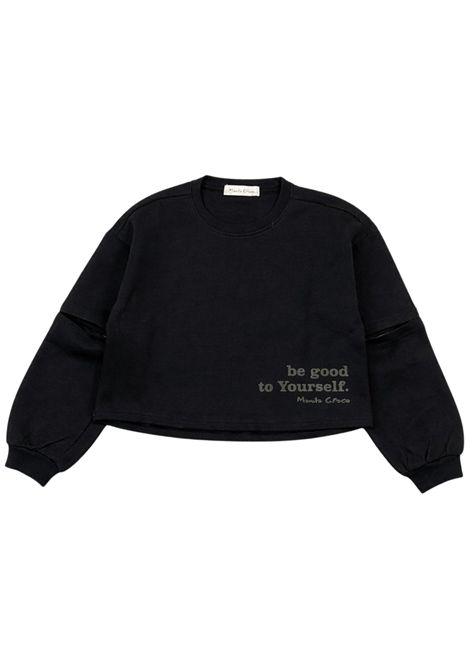 Felpa bambina nera in cotone Manila Grace | M2910W25/SUNERO