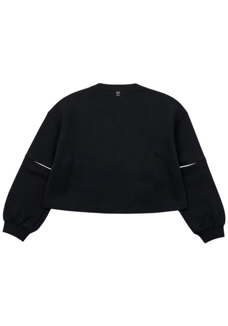 Felpa bambina nera in cotone Manila Grace | M2910W25/SUNERO