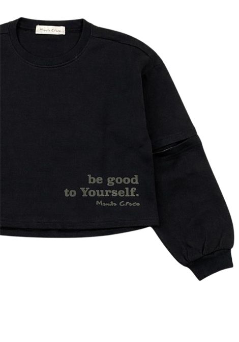 Felpa bambina nera in cotone Manila Grace | M2910W25/SUNERO