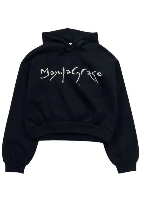 Felpa bambina nera in cotone Manila Grace | M2923W25/SUNERO