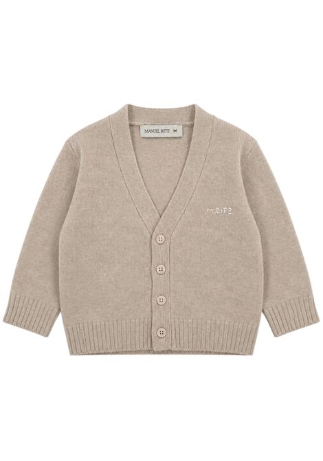 Sand-colored baby wool cardigan Manuel Ritz | 4390SABBIA