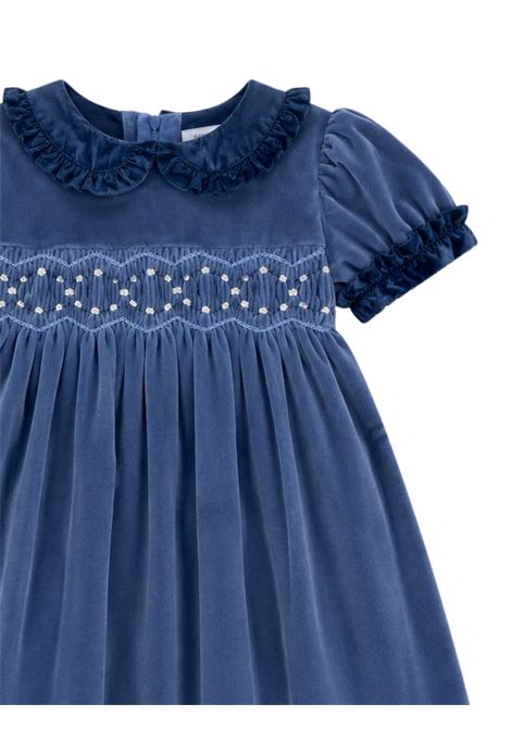 Abito neonata azzurro in velluto MARIELLA FERRARI | ABA1MC/ANAZZURRO