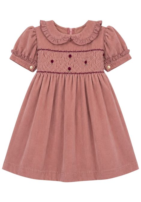 Abito neonata rosa in velluto MARIELLA FERRARI | ABU19/ANROSA