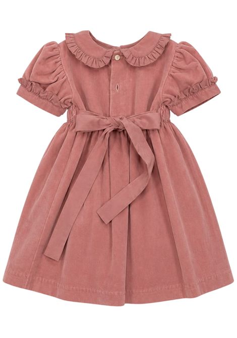 Abito neonata rosa in velluto MARIELLA FERRARI | ABU19/ANROSA