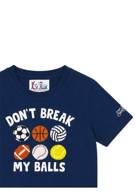 T-shirt bambino blu in cotone MC2 SAINT BARTH | 00870I/ANBLU