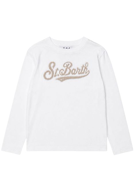 Cream cotton T-shirt for girls MC2 SAINT BARTH | 01100I/ANPANNA