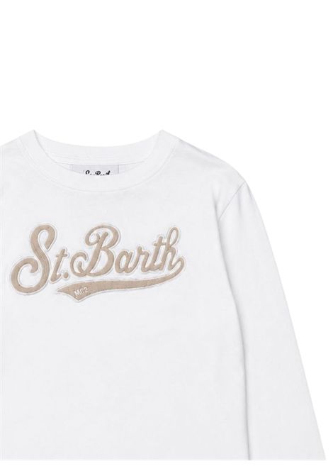 Cream cotton T-shirt for girls MC2 SAINT BARTH | 01100I/ANPANNA
