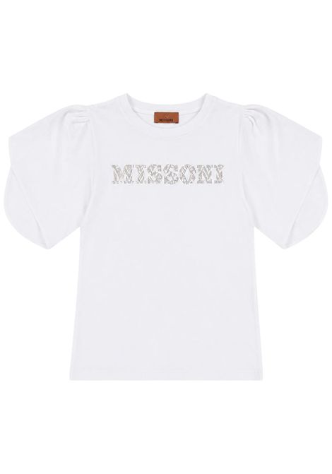 T-shirt bambina panna in cotone MISSONI | MX8A81J017/ANPANNA