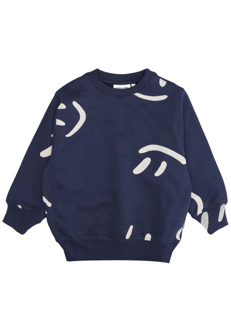 Felpa bambino blu in cotone MOLO | 1W24J20333/DEBLU