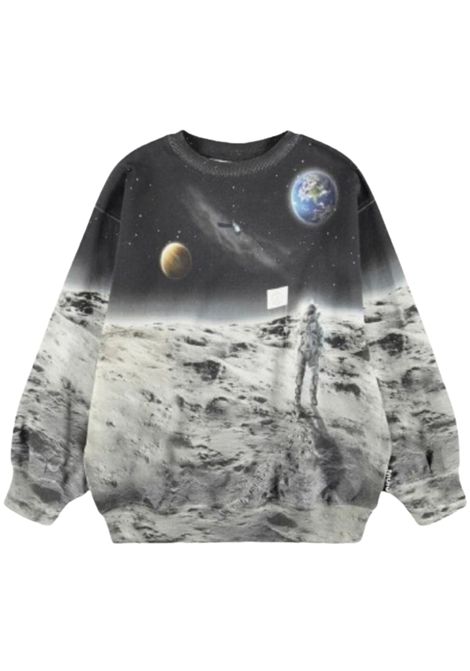 Felpa bambino nera in cotone MOLO | 1W25J201/DENERO