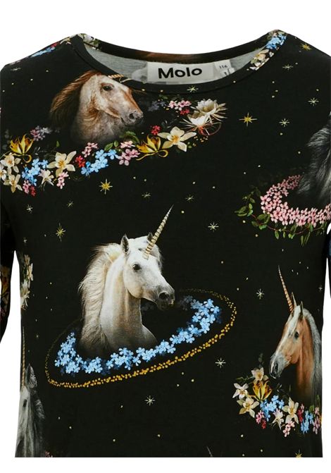 T-shirt bambina nera in cotone MOLO | 2W25A415/DENERO