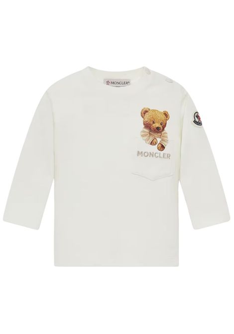 T-shirt neonata panna in cotone Moncler | 8D00005/MAPANNA