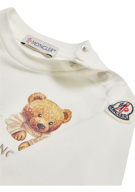 T-shirt neonata panna in cotone Moncler | 8D00005/MAPANNA