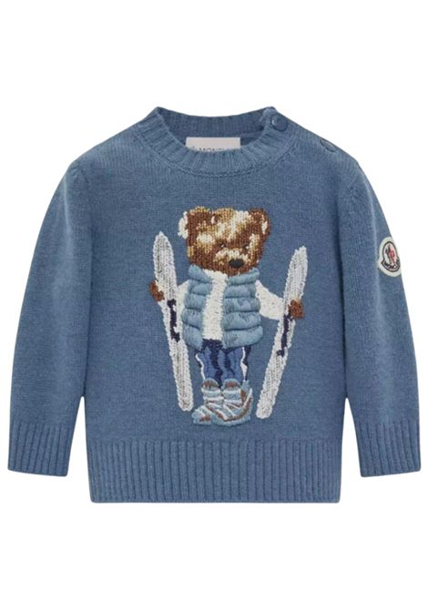 Blue wool baby sweater Moncler | 9C00007/MABLU