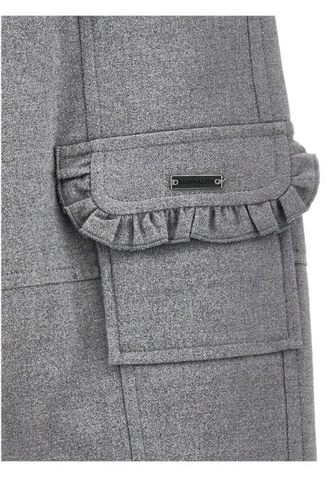 Girls' grey cotton trousers Monnalisa | 11F4146159/ANGRIGIO