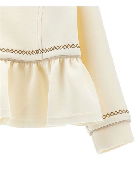 Felpa bambina beige in viscosa Monnalisa | 11F8096209/ANBEIGE