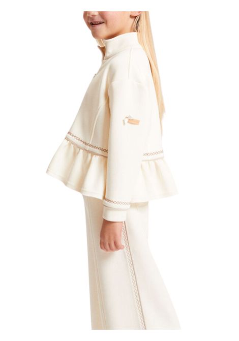 Felpa bambina beige in viscosa Monnalisa | 11F8096209/ANBEIGE