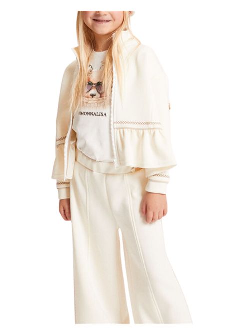 Felpa bambina beige in viscosa Monnalisa | 11F8096209/ANBEIGE