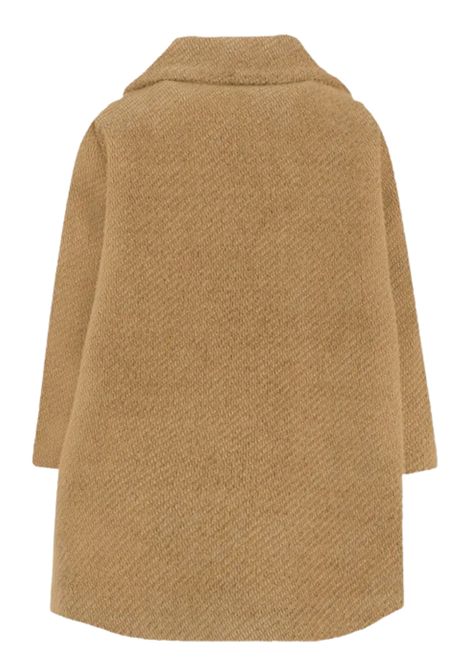 Cappotto bambina beige con fiore Monnalisa | 17F1096314/ANBEIGE