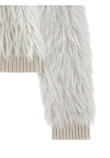 Cardigan bambina beige peluche Monnalisa | 17F802/ANBEIGE
