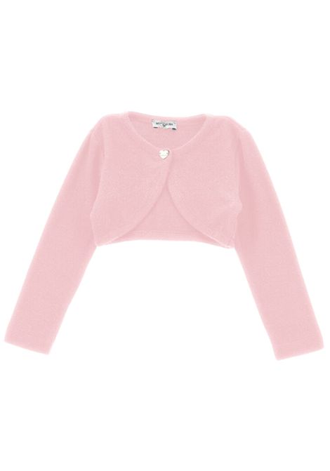 Pink wool and cashmere cardigan for girls Monnalisa | 17FCAF6204/MAROSA