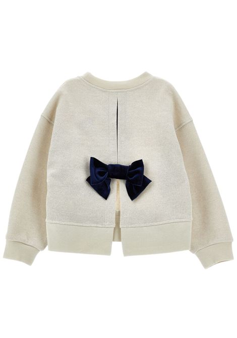 Felpa bambina beige in cotone Monnalisa | 19F6036028/ANBEIGE