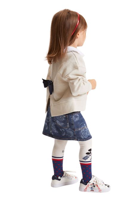 Felpa bambina beige in cotone Monnalisa | 19F6036028/ANBEIGE