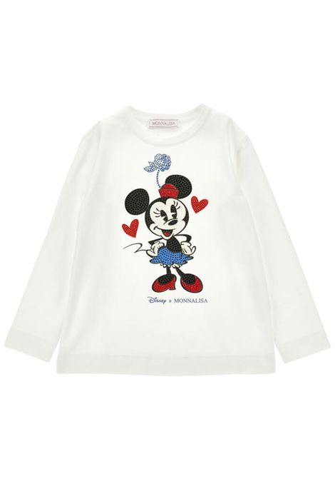 T-shirt bambina bianca in cotone Monnalisa | 19F6086003/MABIANCO