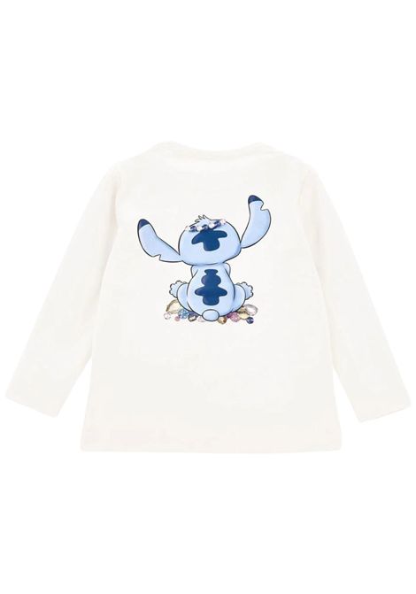 T-shirt bambina panna in cotone Monnalisa | 19F6106013/ANPANNA