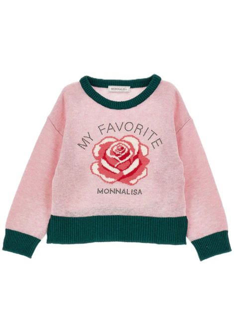 Maglione bambina rosa in lana Monnalisa | 19F6156066/MAROSA