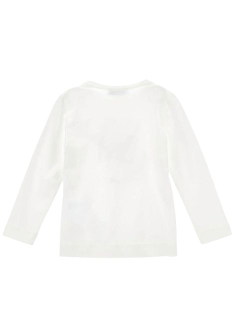 Cream cotton T-shirt for girls Monnalisa | 19F6246003/ANPANNA