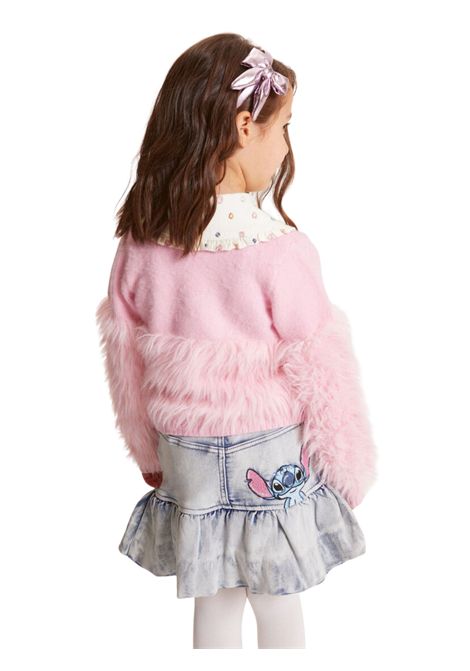 Gonna bambina in cotone denim con strass Monnalisa | 19F7026042/ANDENIM