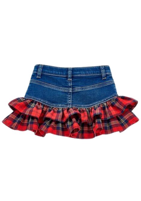 Gonna bambina in cotone denim Monnalisa | 19F711NP/ANDENIM