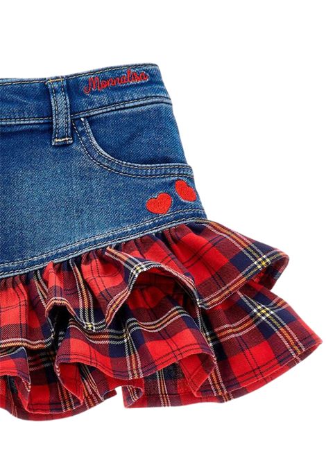 Gonna bambina in cotone denim Monnalisa | 19F711NP/ANDENIM