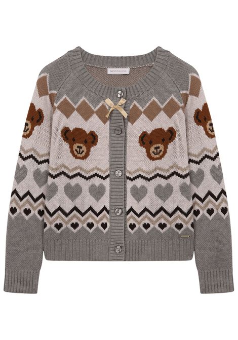 Cardigan bambina in misto lana Monnalisa | 19F808/ANGRIGIO