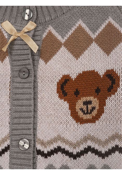 Cardigan bambina in misto lana Monnalisa | 19F808/ANGRIGIO