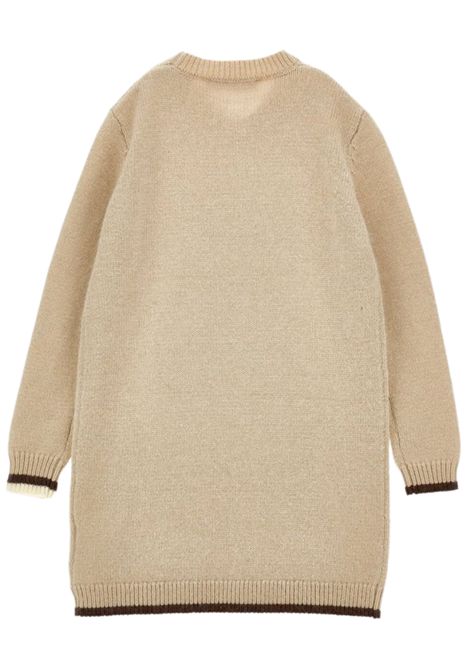 Abito bambina beige in misto lana Monnalisa | 19F9166061/ANBEIGE