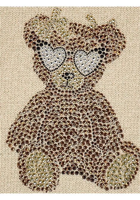 Abito bambina beige in misto lana Monnalisa | 19F9166061/ANBEIGE
