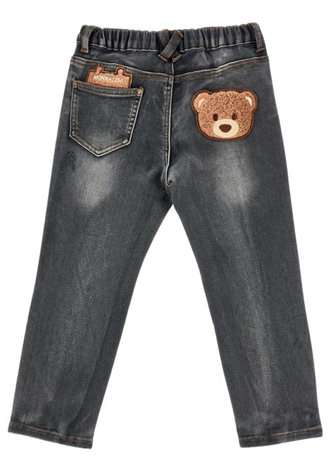 Jeans neonato grigio in cotone Monnalisa | 28F4006042/ANGRIGIO
