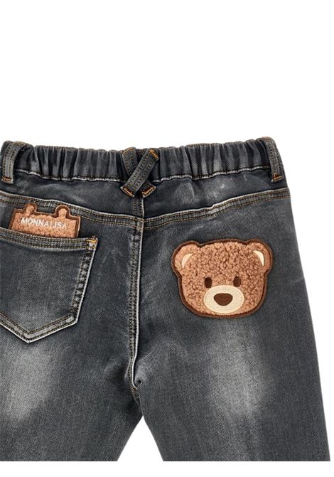 Jeans neonato grigio in cotone Monnalisa | 28F4006042/ANGRIGIO