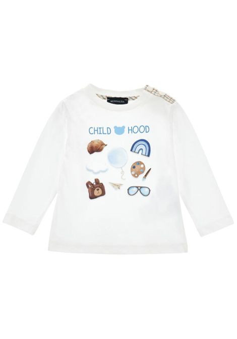 T-shirt neonato panna in cotone Monnalisa | 28F6056203/ANPANNA