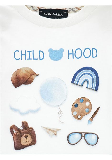 T-shirt neonato panna in cotone Monnalisa | 28F6056203/ANPANNA