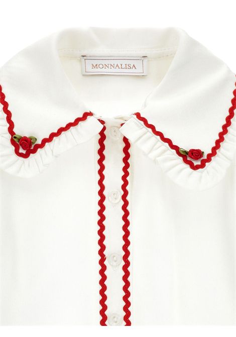 Cream viscose baby shirt Monnalisa | 31F3016103/ANPANNA