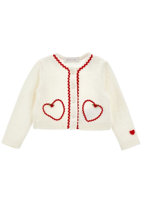 Cardigan neonata panna in lana Monnalisa | 31F8056204/ANPANNA