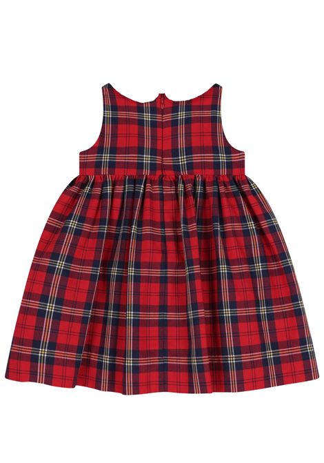 Red cotton baby dress Monnalisa | 31F907/ANROSSO